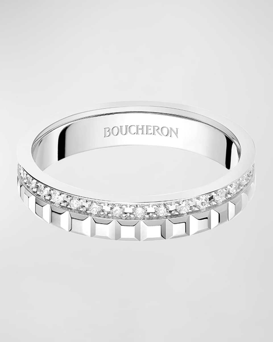 18K White Gold Quatre Diamond Ring, EU 62 /